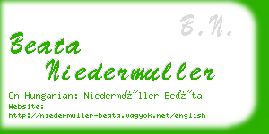 beata niedermuller business card